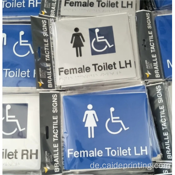 Passen Sie ABS -Braille -Schilder Unisex Toilette an